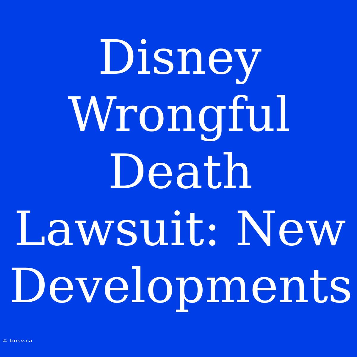 Disney Wrongful Death Lawsuit: New Developments