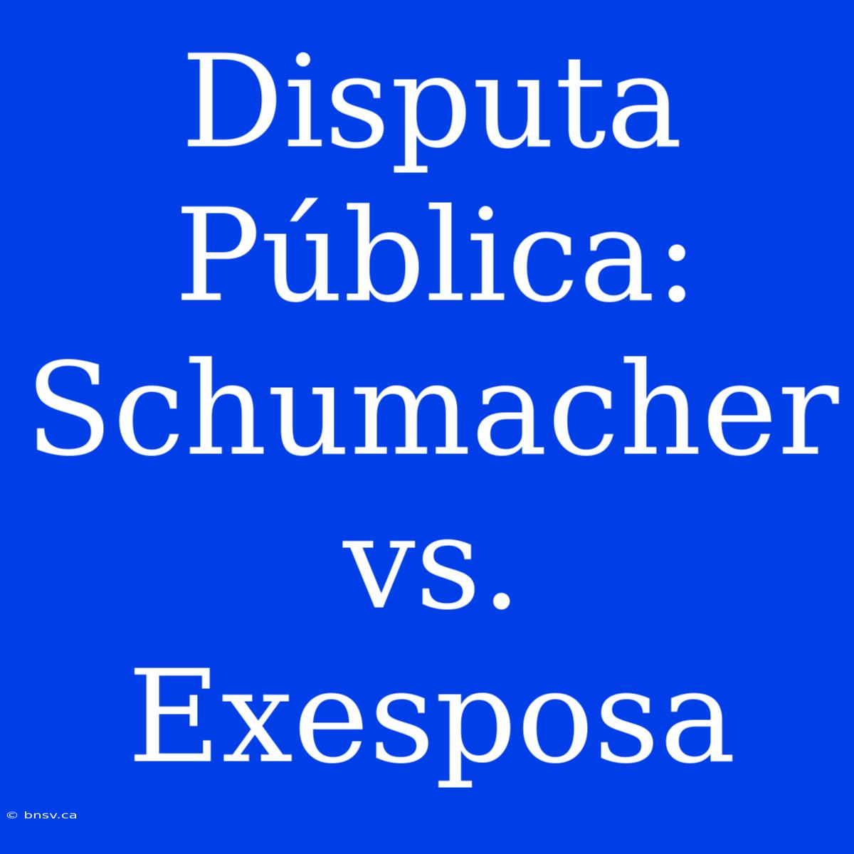 Disputa Pública: Schumacher Vs. Exesposa