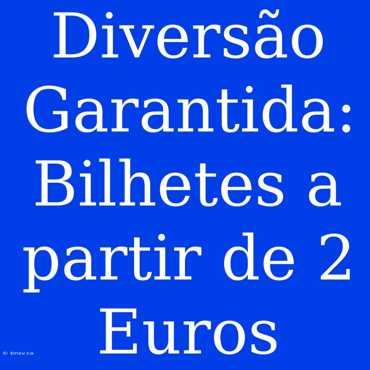 Diversão Garantida: Bilhetes A Partir De 2 Euros