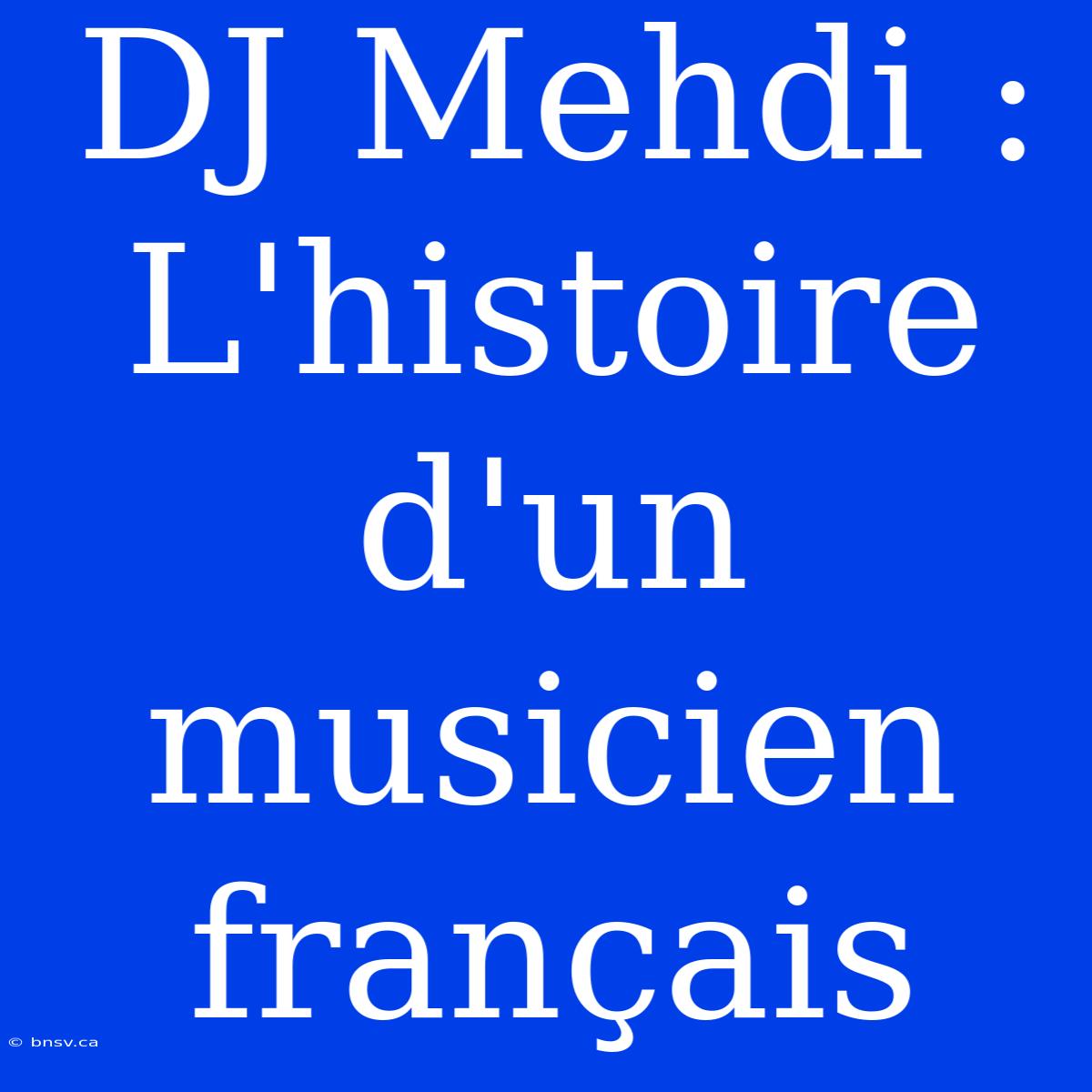 DJ Mehdi : L'histoire D'un Musicien Français