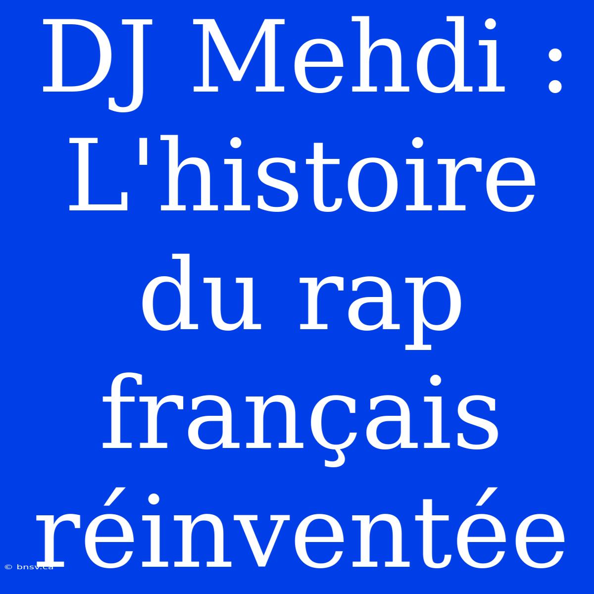 DJ Mehdi :  L'histoire Du Rap Français Réinventée