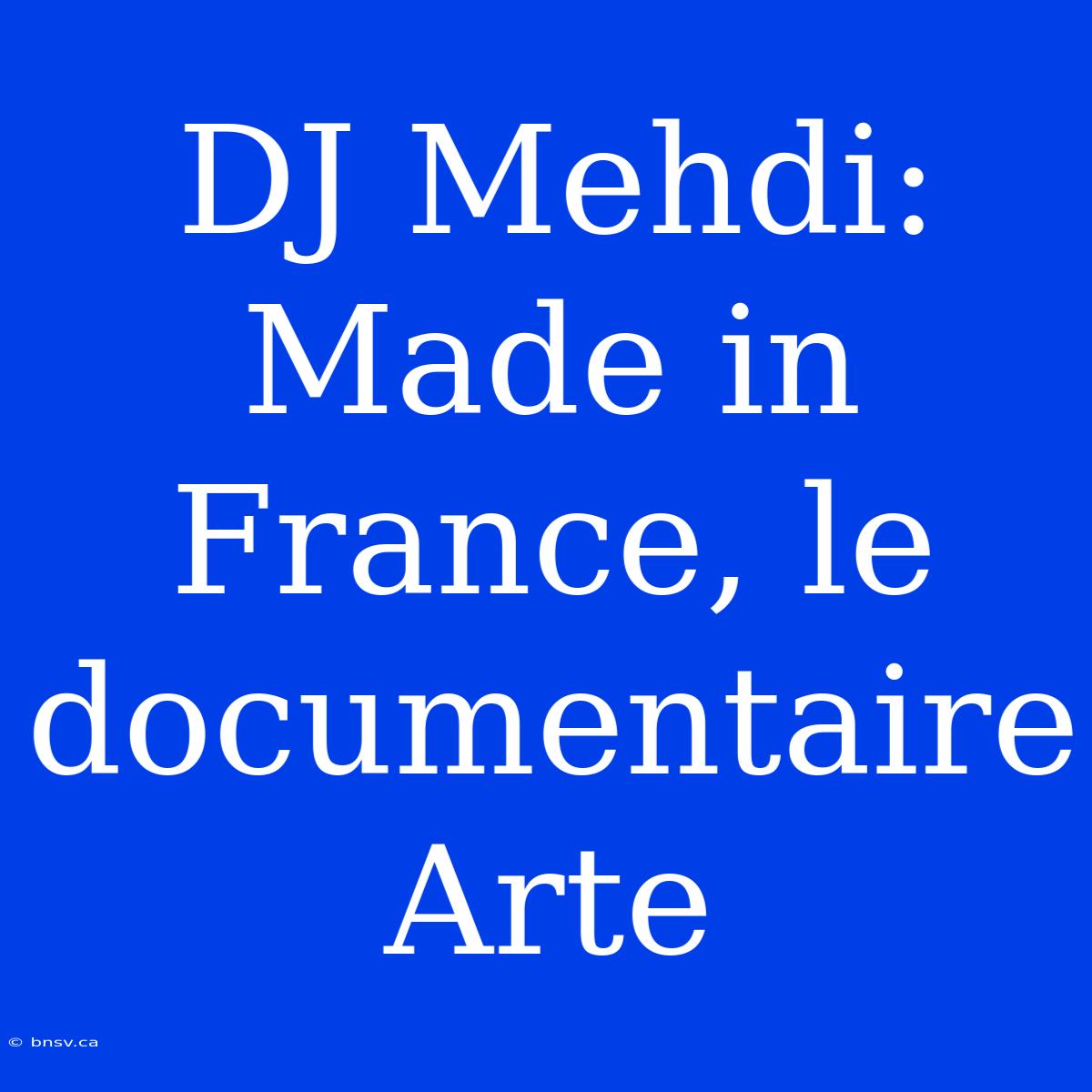 DJ Mehdi: Made In France, Le Documentaire Arte