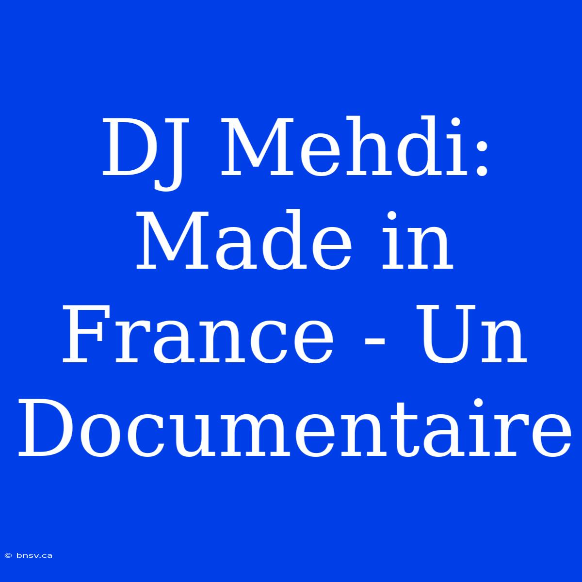 DJ Mehdi: Made In France - Un Documentaire