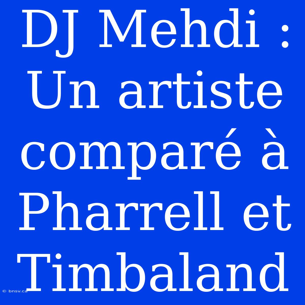 DJ Mehdi : Un Artiste Comparé À Pharrell Et Timbaland