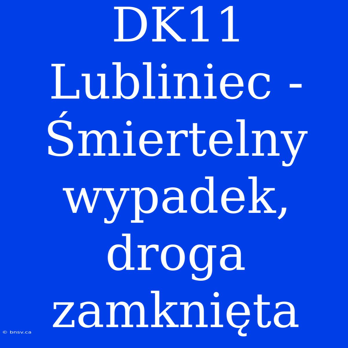 DK11 Lubliniec - Śmiertelny Wypadek, Droga Zamknięta