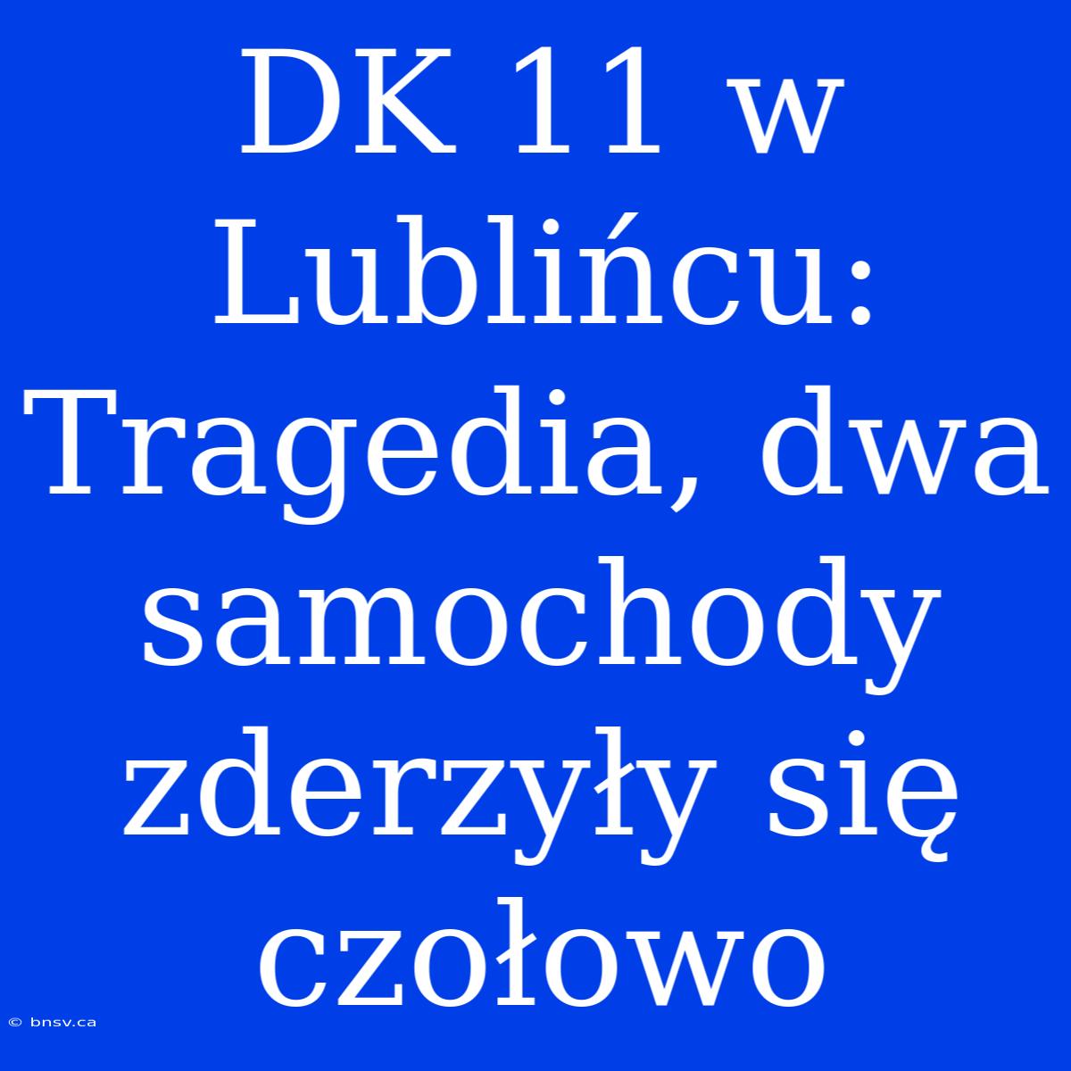 DK 11 W Lublińcu: Tragedia, Dwa Samochody Zderzyły Się Czołowo