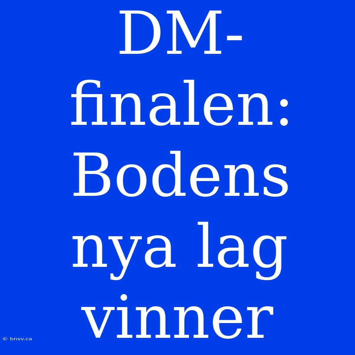 DM-finalen: Bodens Nya Lag Vinner