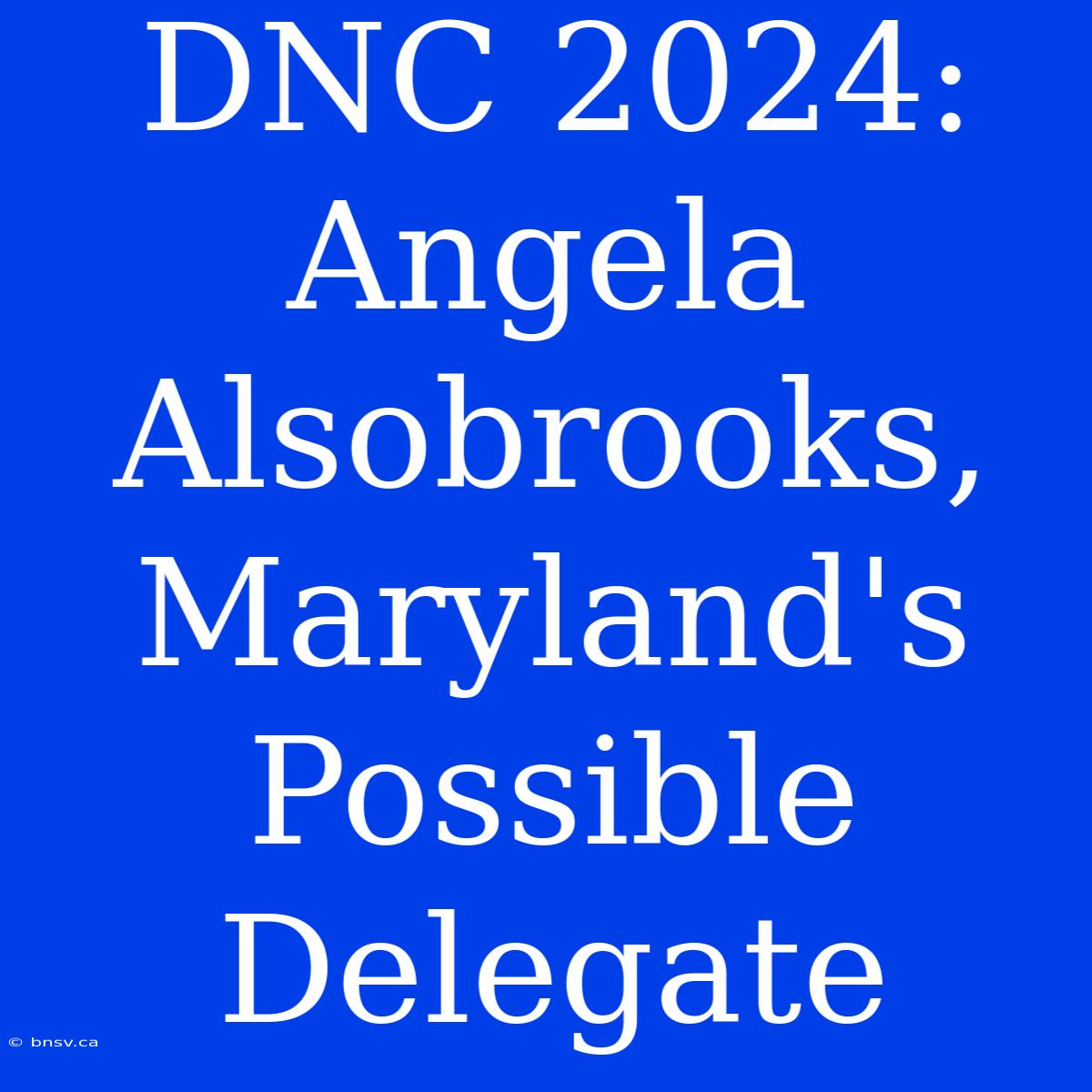 DNC 2024: Angela Alsobrooks, Maryland's Possible Delegate