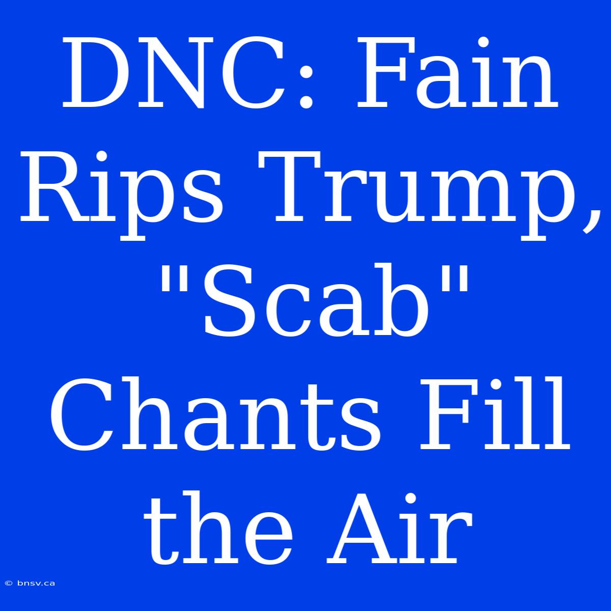 DNC: Fain Rips Trump, 