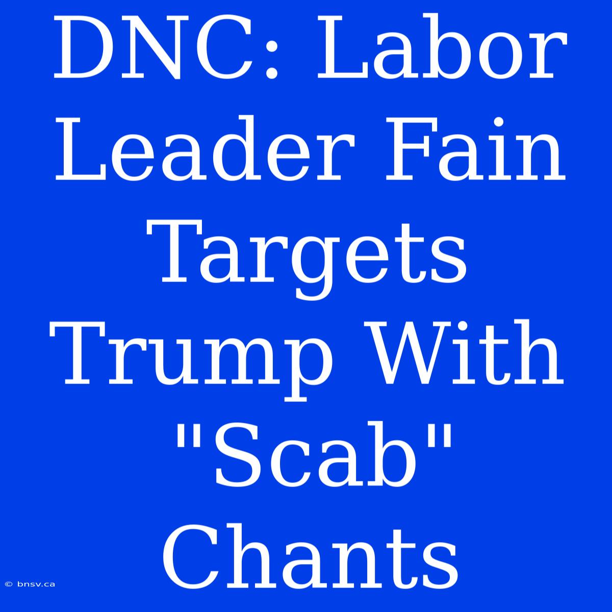 DNC: Labor Leader Fain Targets Trump With 