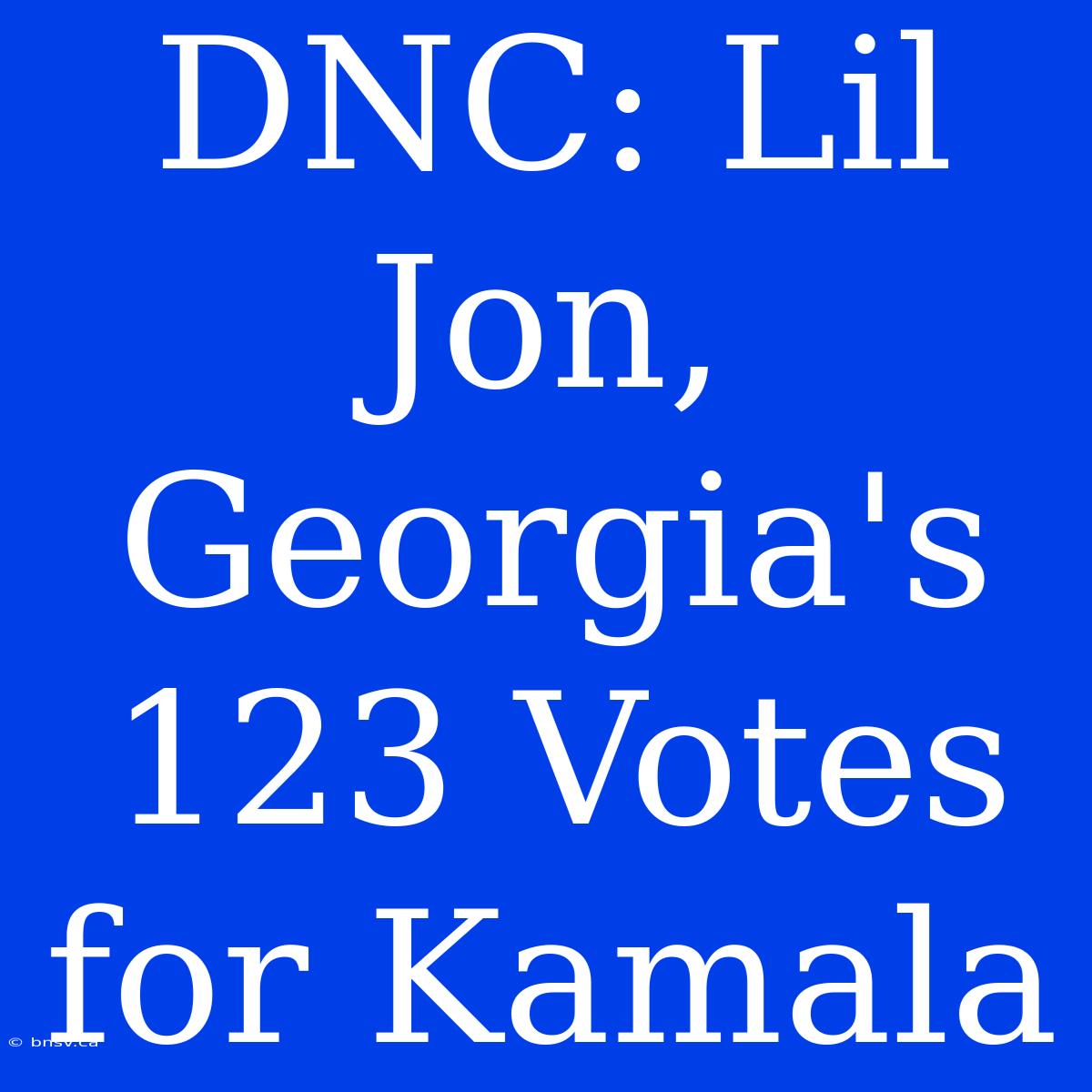 DNC: Lil Jon, Georgia's 123 Votes For Kamala