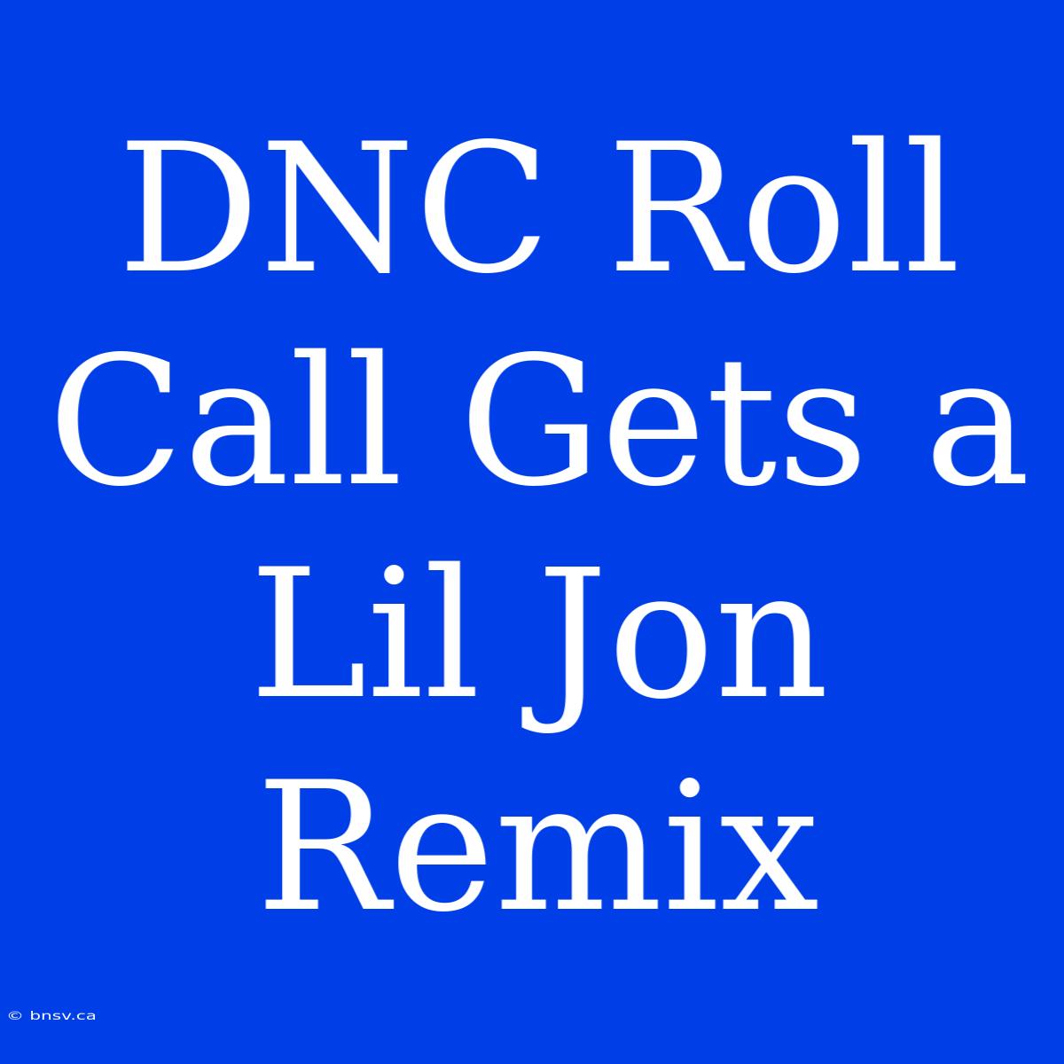 DNC Roll Call Gets A Lil Jon Remix