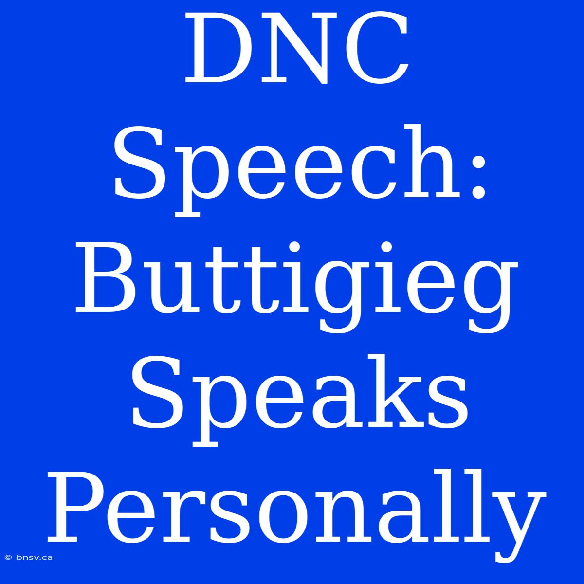 DNC Speech: Buttigieg Speaks Personally