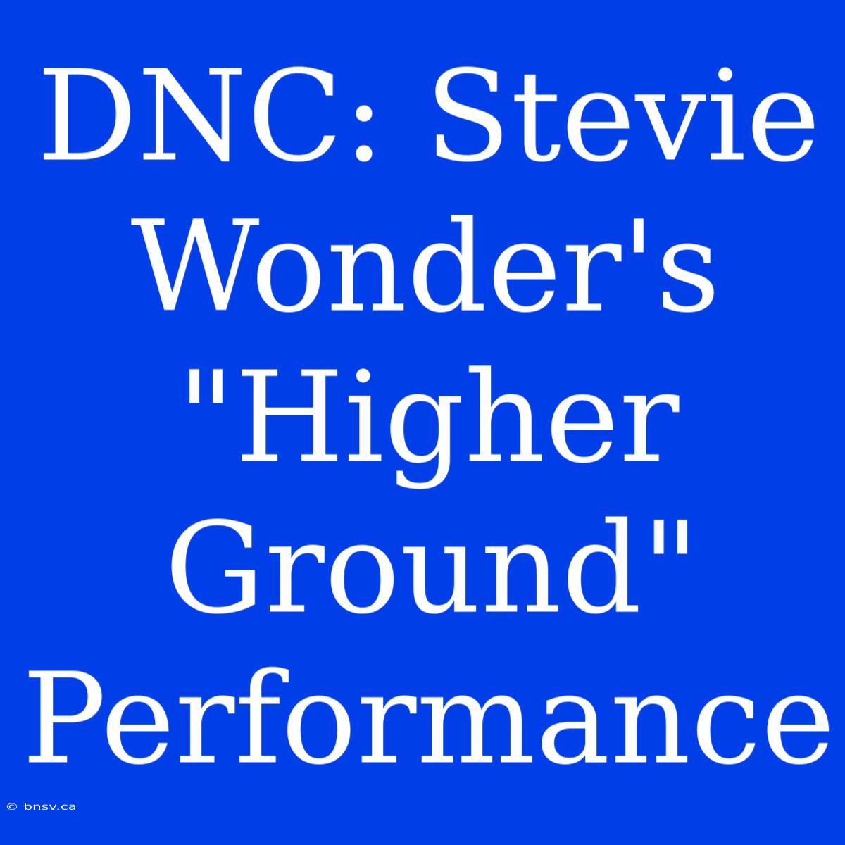 DNC: Stevie Wonder's 