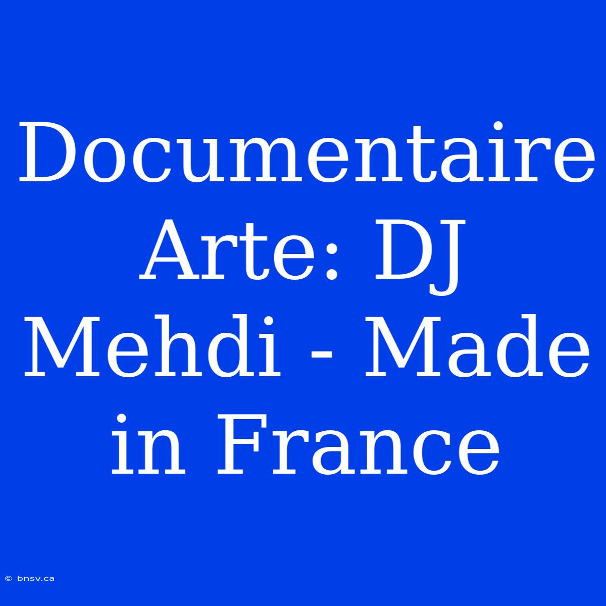 Documentaire Arte: DJ Mehdi - Made In France