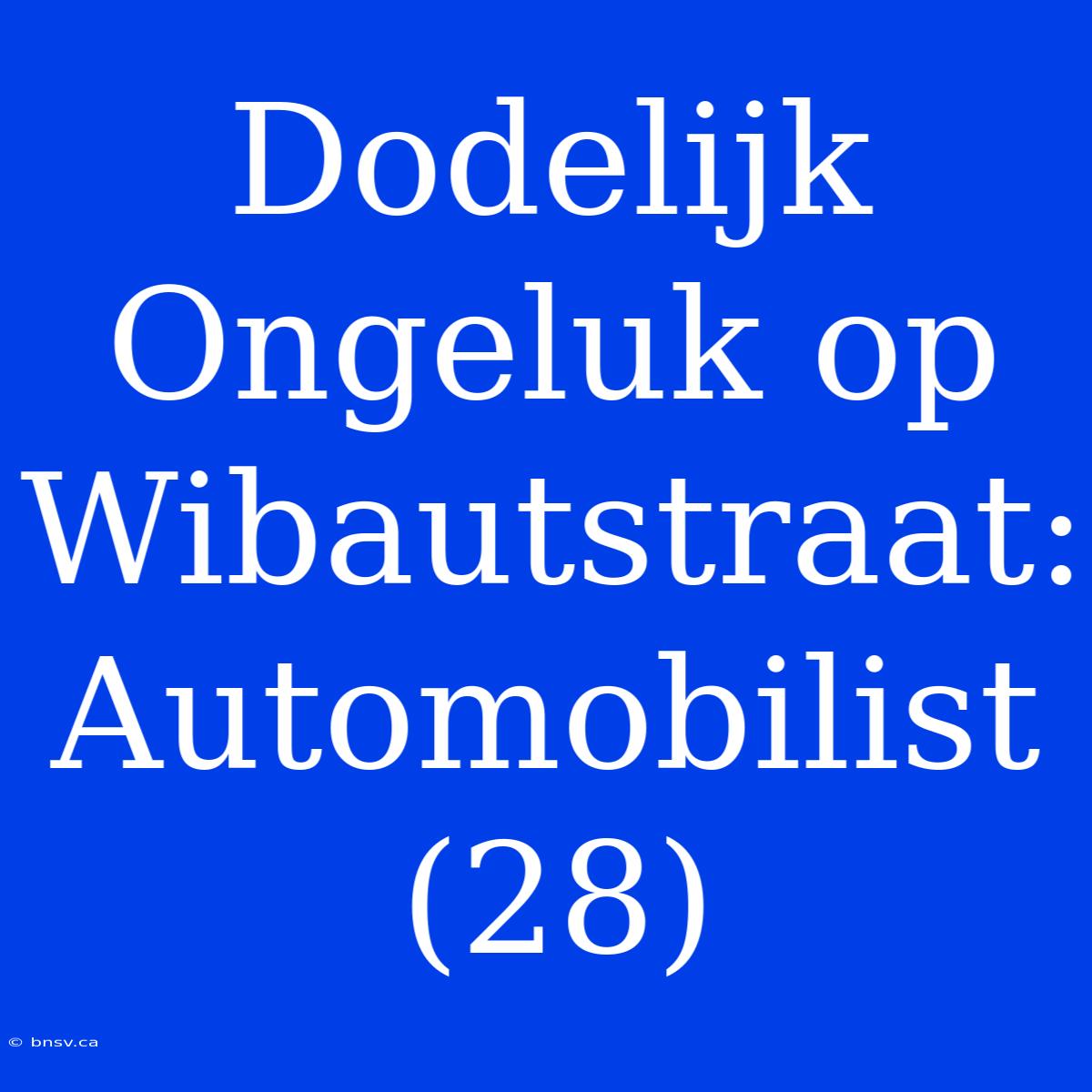 Dodelijk Ongeluk Op Wibautstraat: Automobilist (28)