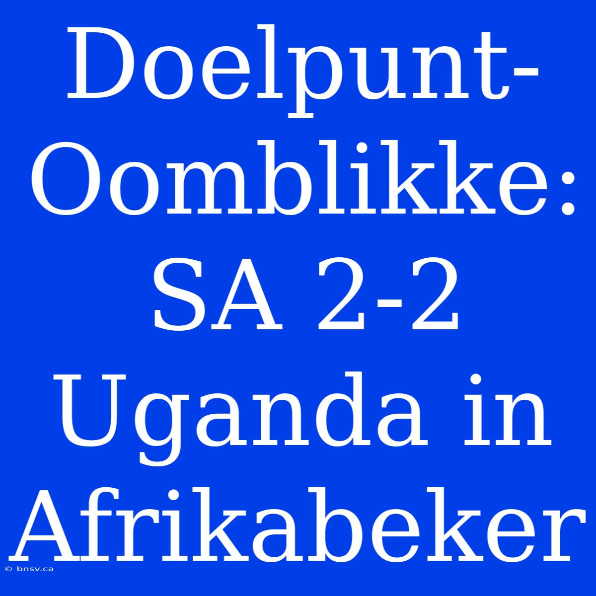 Doelpunt-Oomblikke: SA 2-2 Uganda In Afrikabeker