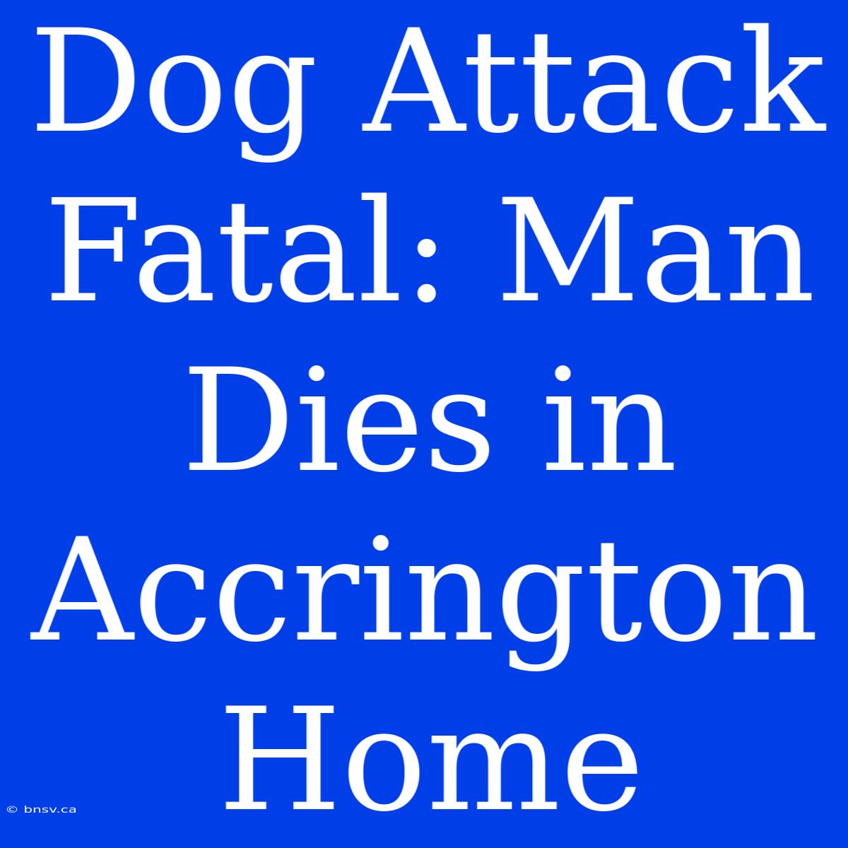 Dog Attack Fatal: Man Dies In Accrington Home