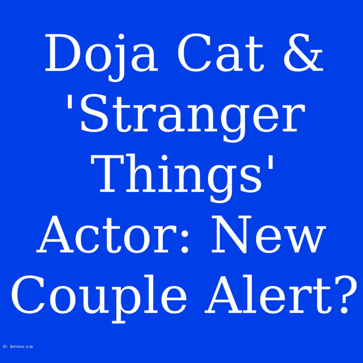 Doja Cat & 'Stranger Things' Actor: New Couple Alert?