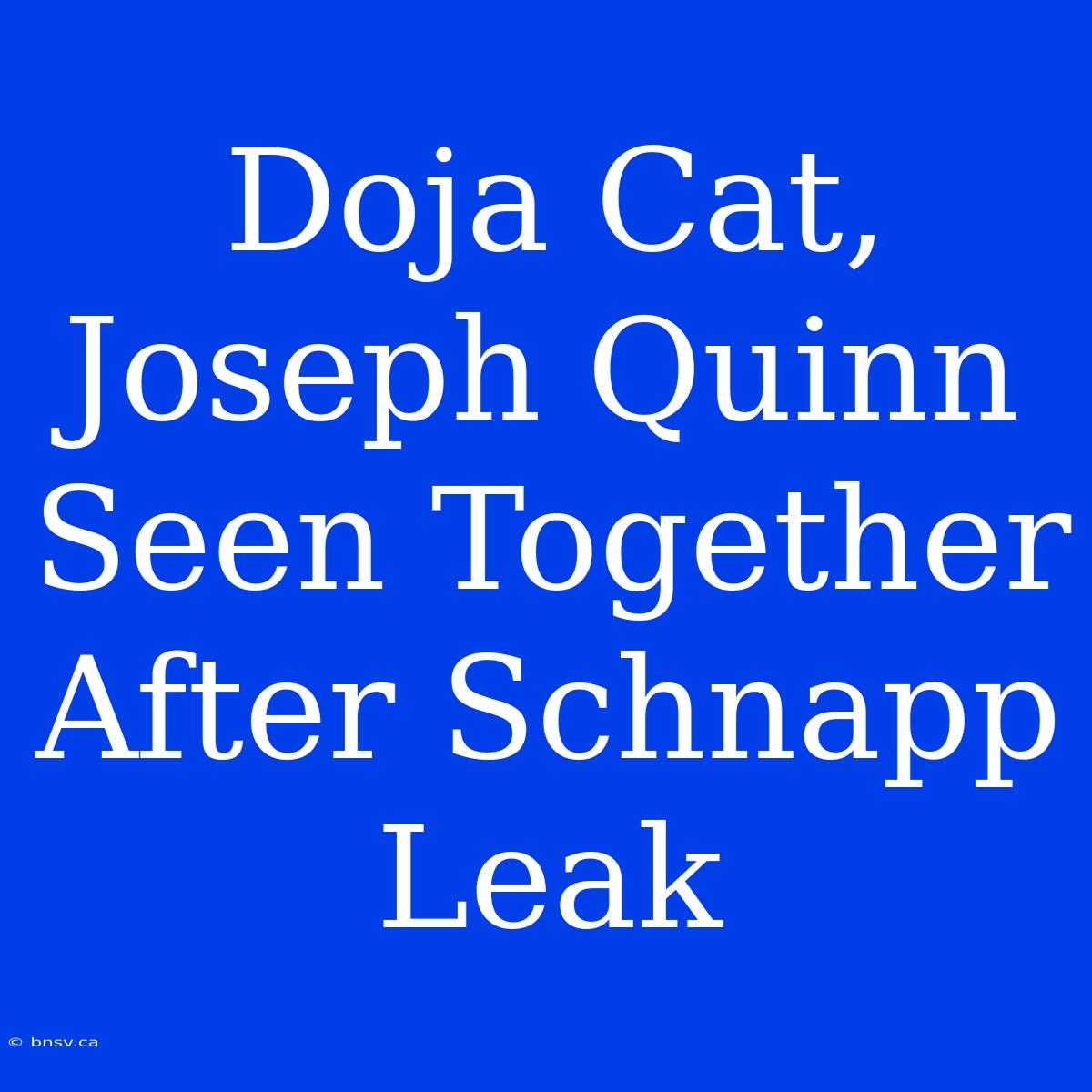 Doja Cat, Joseph Quinn Seen Together After Schnapp Leak