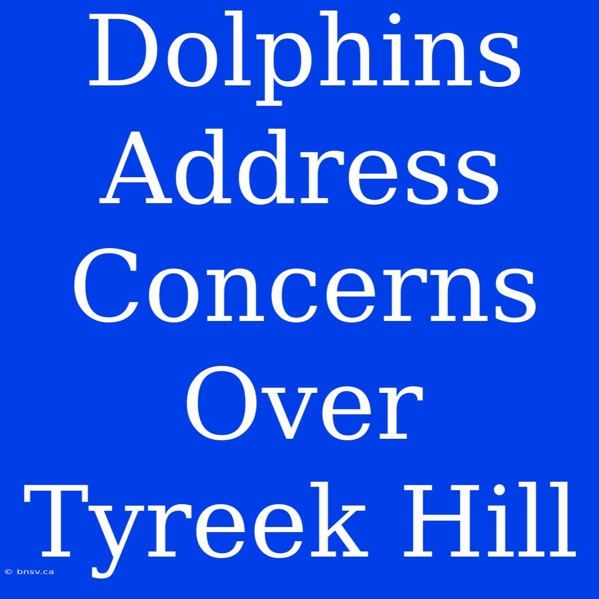 Dolphins Address Concerns Over Tyreek Hill