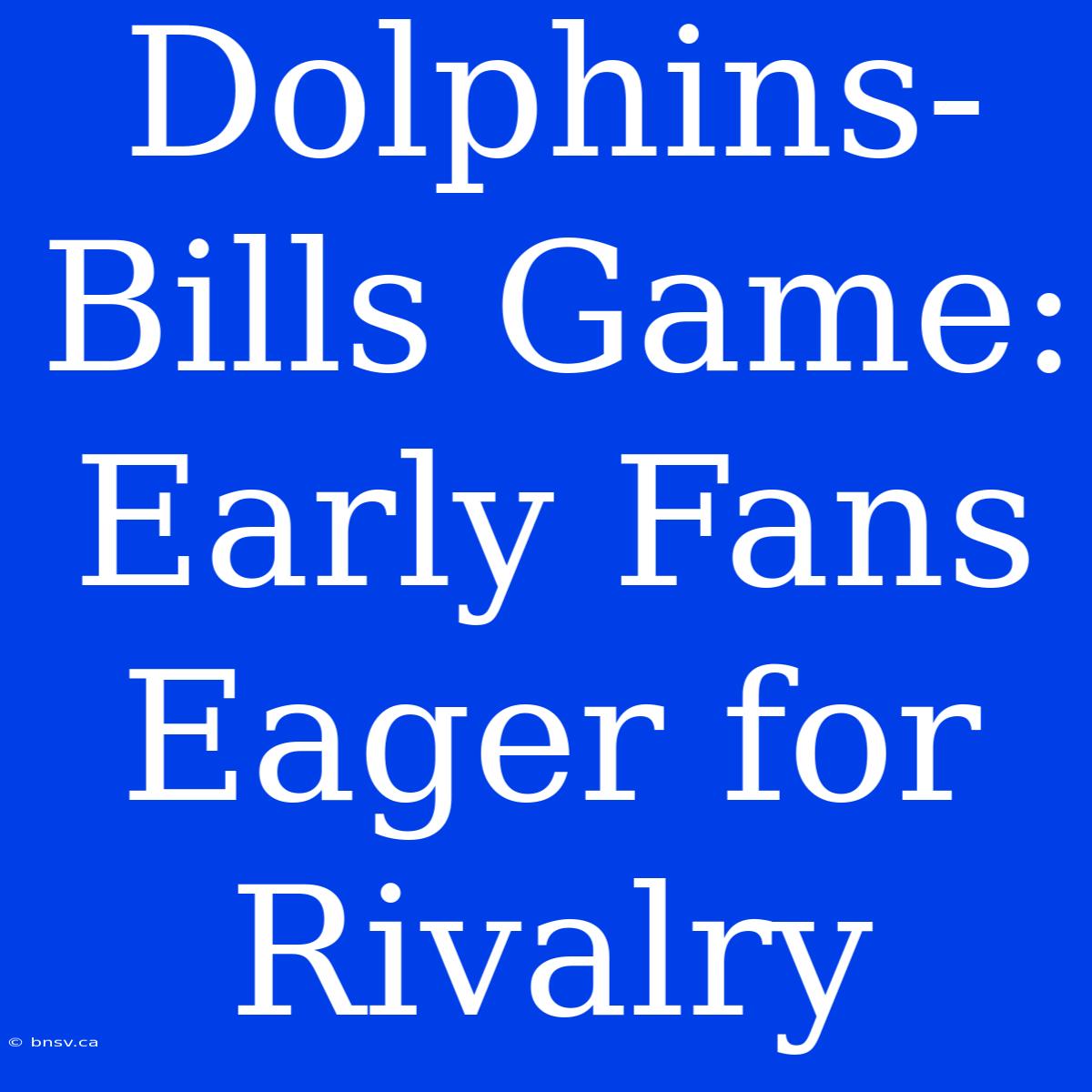 Dolphins-Bills Game: Early Fans Eager For Rivalry