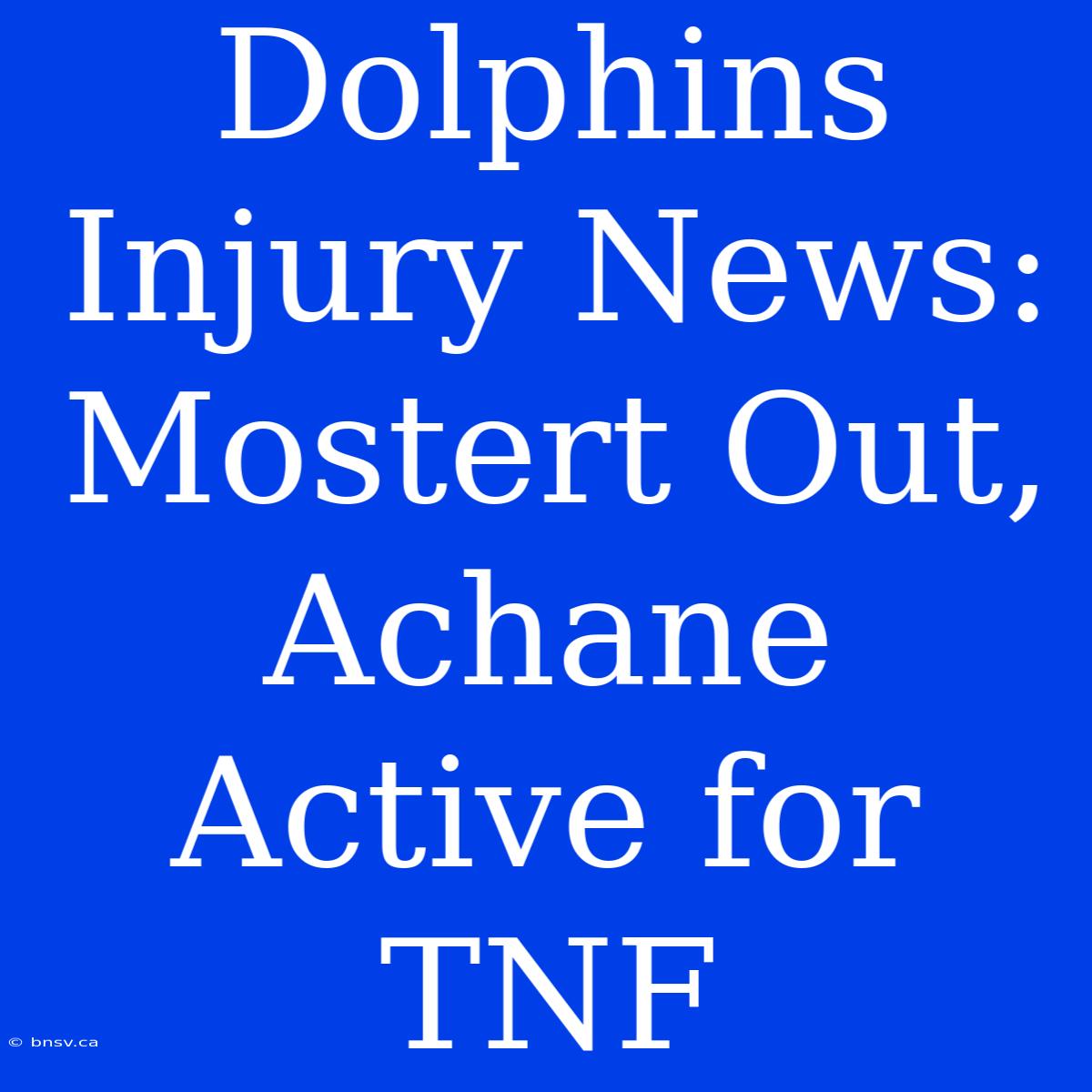 Dolphins Injury News: Mostert Out, Achane Active For TNF