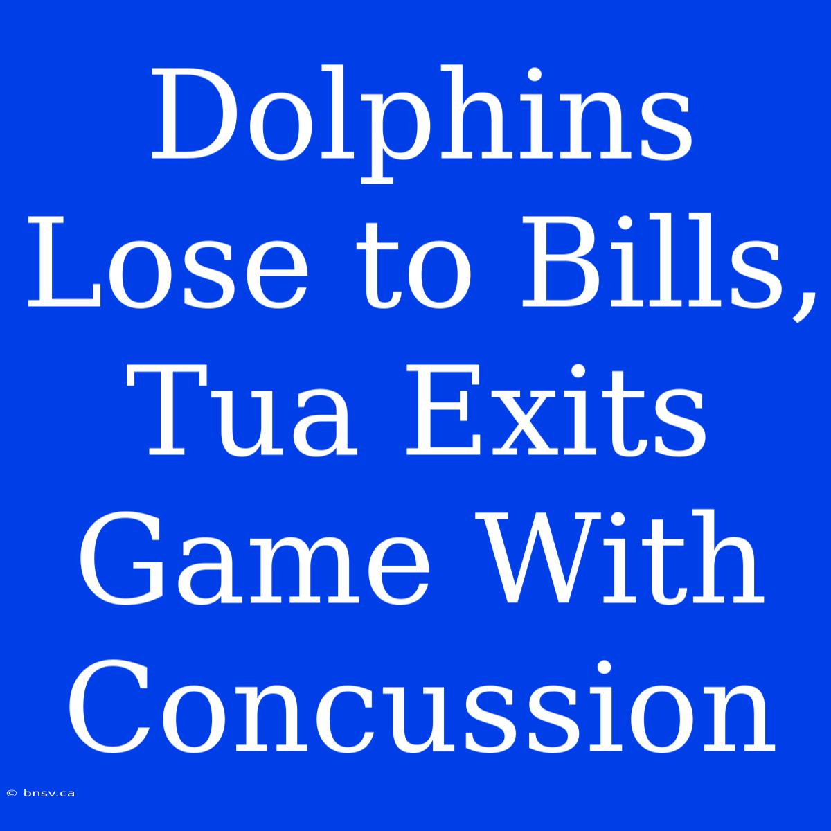 Dolphins Lose To Bills, Tua Exits Game With Concussion