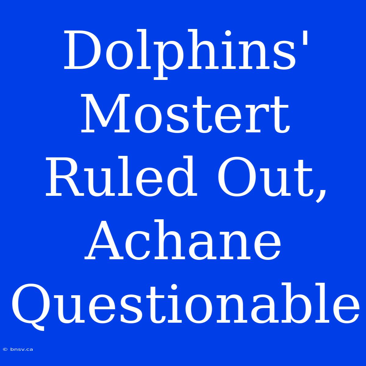 Dolphins' Mostert Ruled Out, Achane Questionable