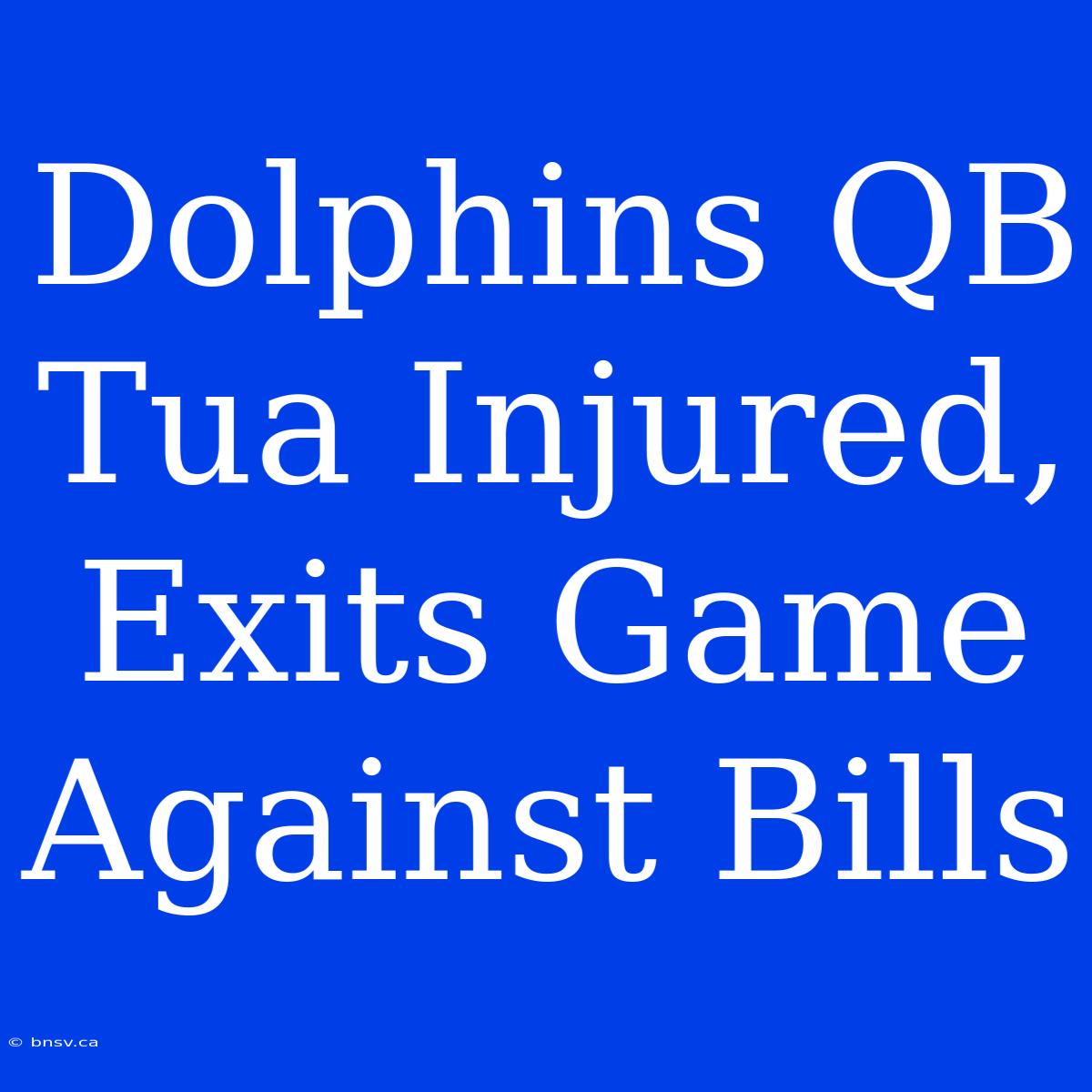 Dolphins QB Tua Injured, Exits Game Against Bills