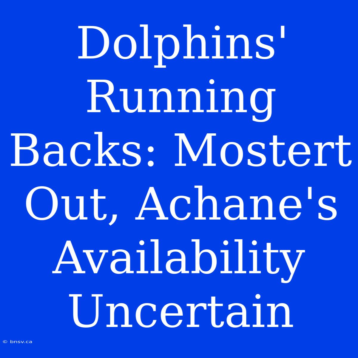 Dolphins' Running Backs: Mostert Out, Achane's Availability Uncertain