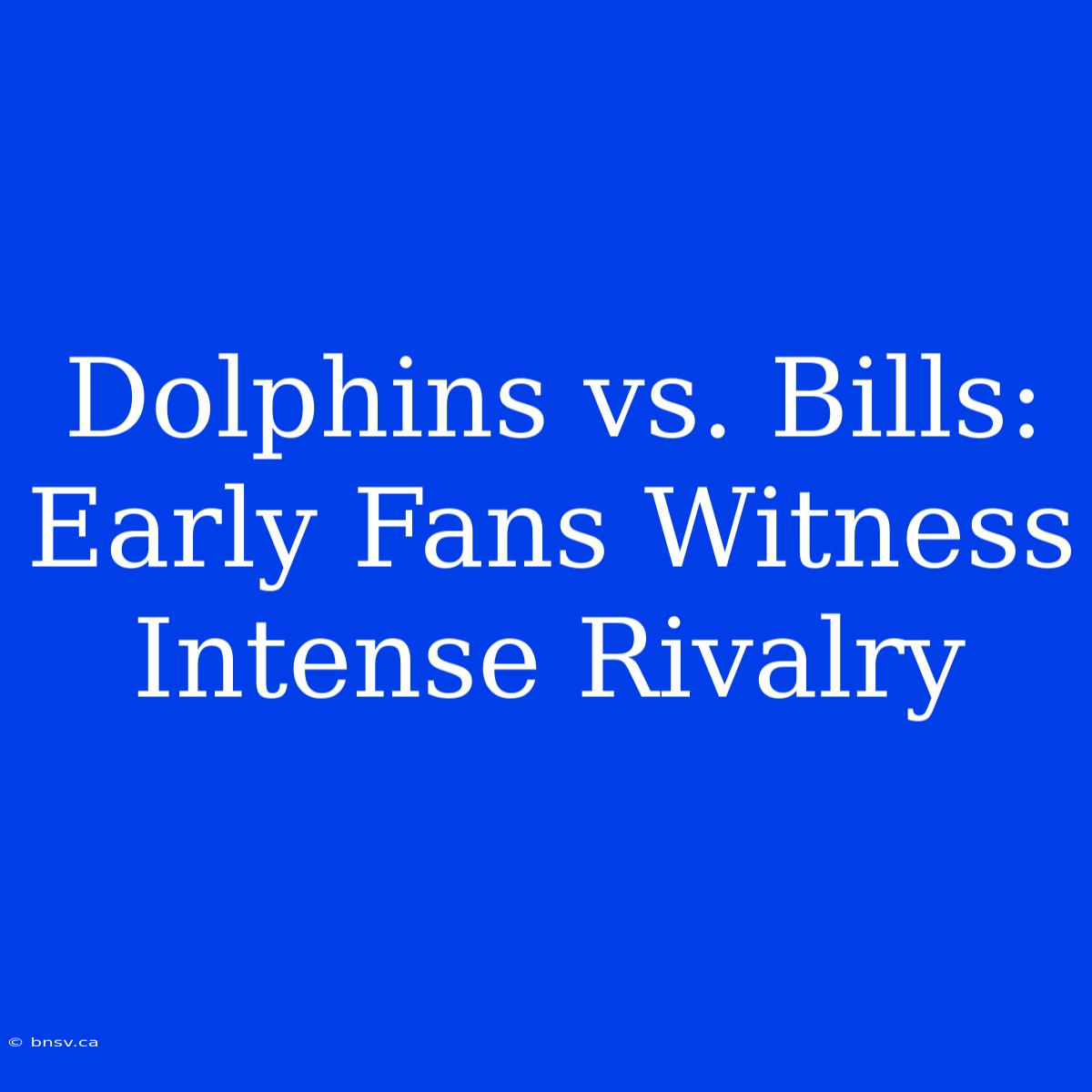 Dolphins Vs. Bills:  Early Fans Witness Intense Rivalry