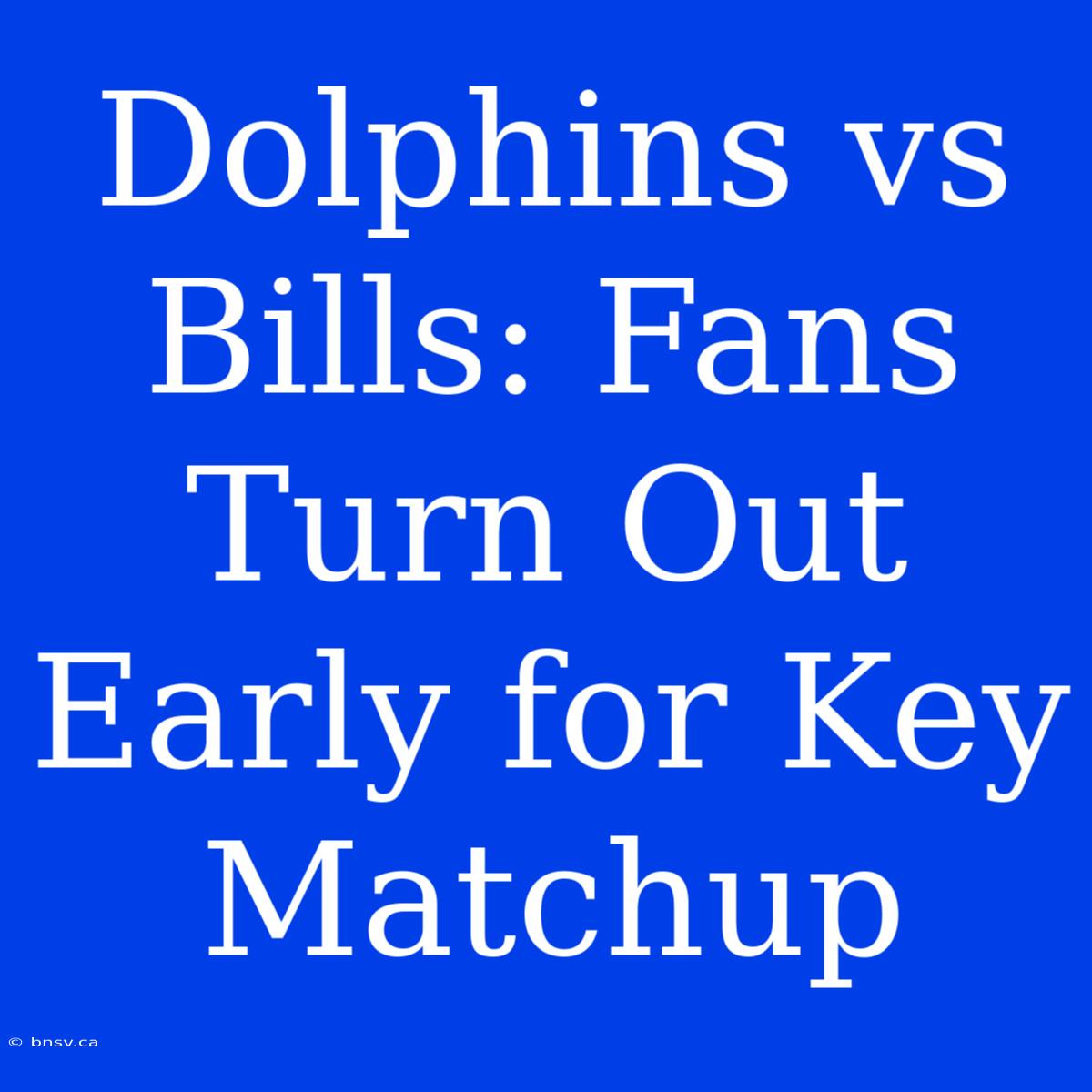 Dolphins Vs Bills: Fans Turn Out Early For Key Matchup