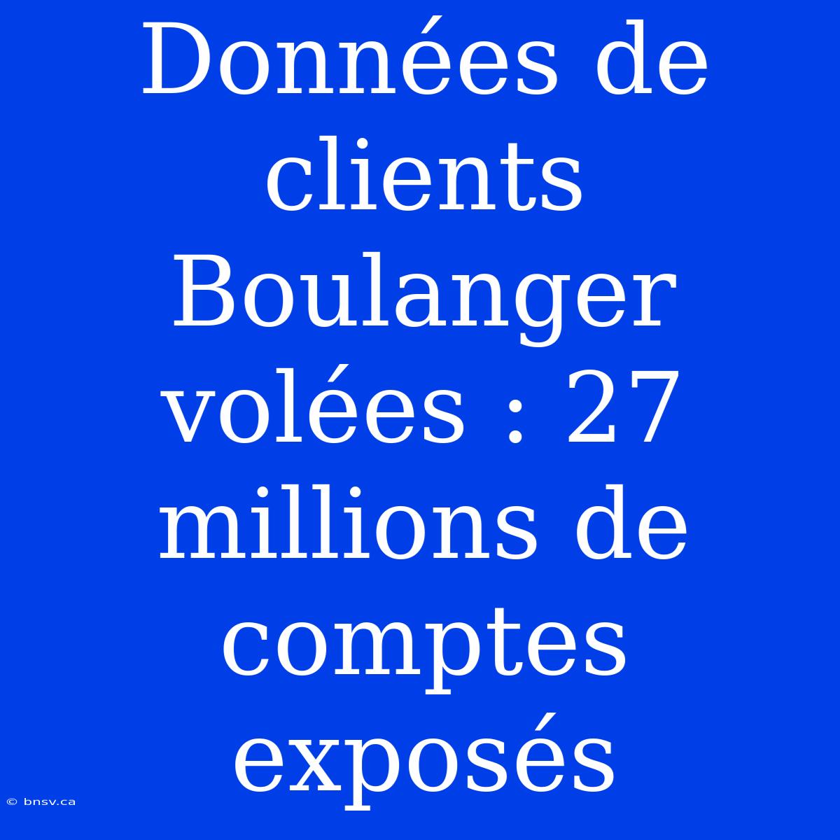 Données De Clients Boulanger Volées : 27 Millions De Comptes Exposés