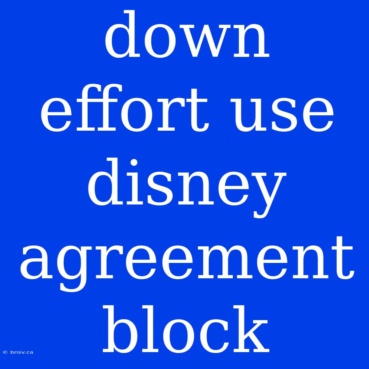 Down Effort Use Disney Agreement Block