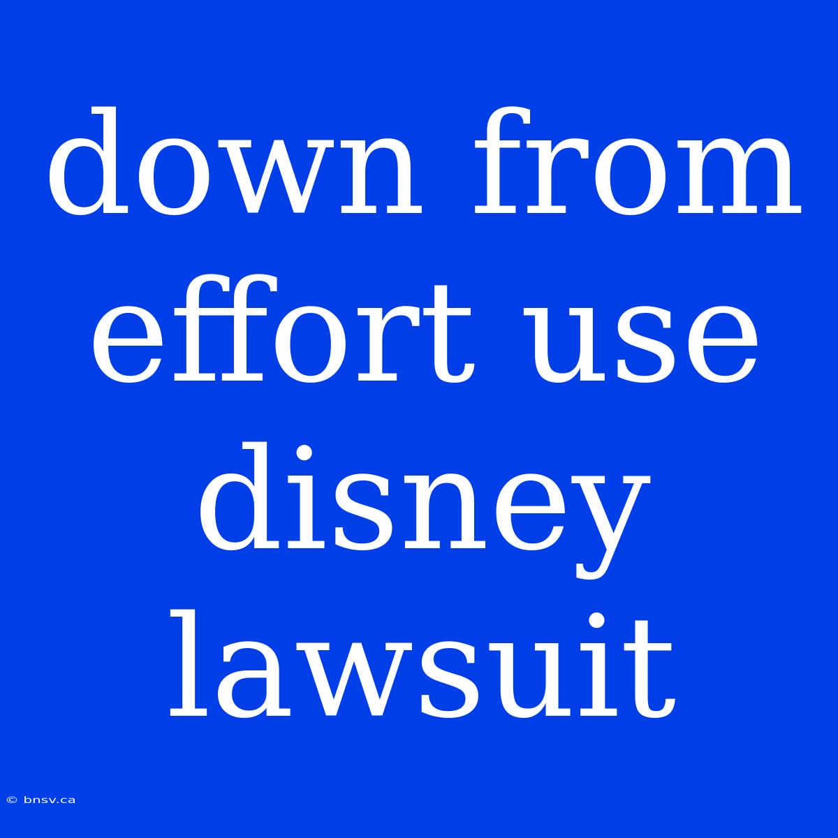 Down From Effort Use Disney Lawsuit