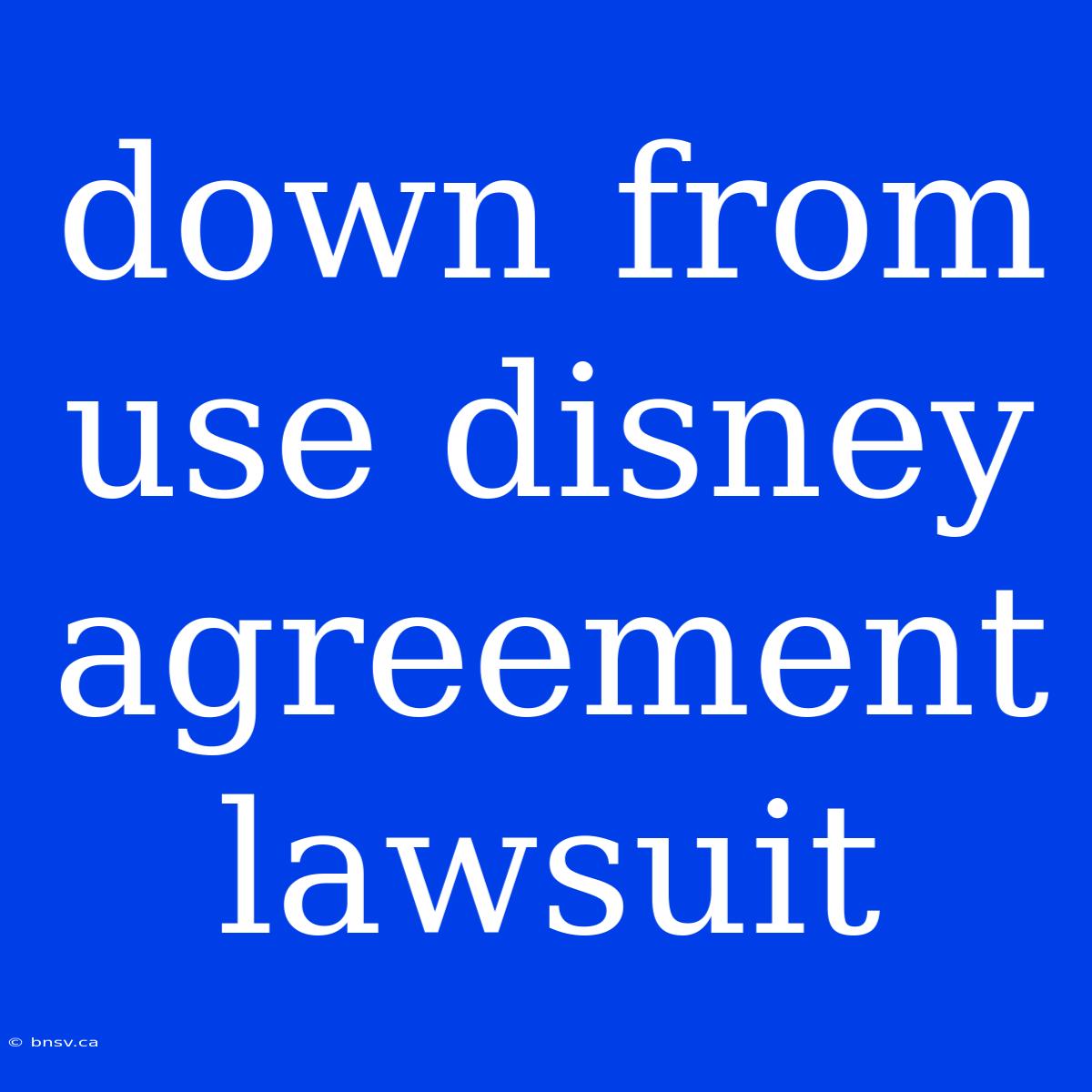 Down From Use Disney Agreement Lawsuit