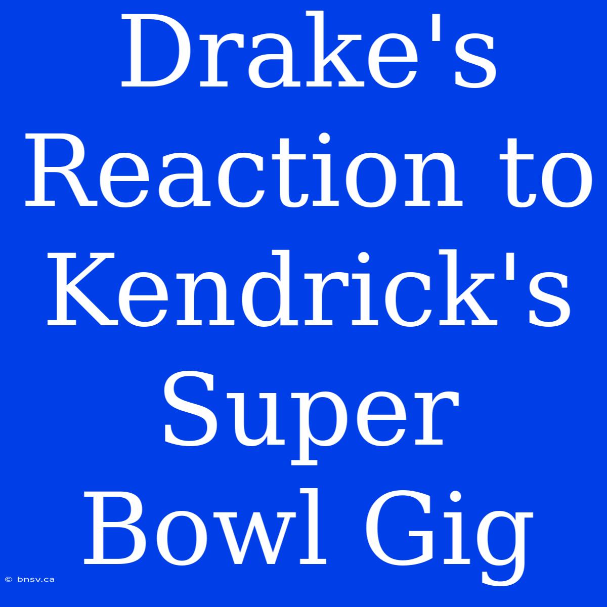 Drake's Reaction To Kendrick's Super Bowl Gig