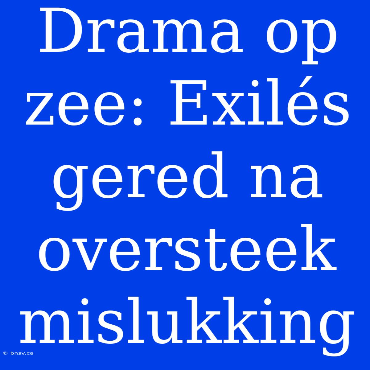 Drama Op Zee: Exilés Gered Na Oversteek Mislukking