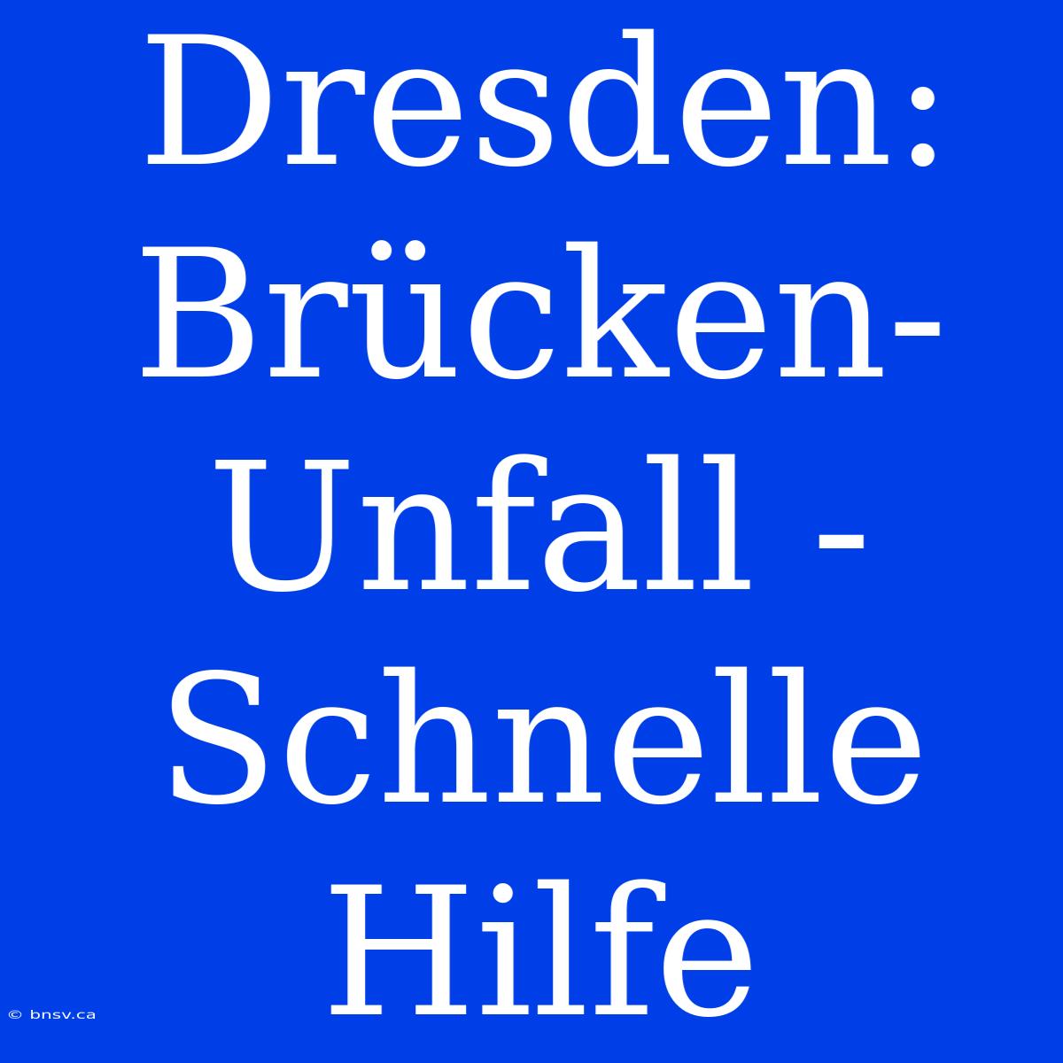 Dresden: Brücken-Unfall -  Schnelle Hilfe