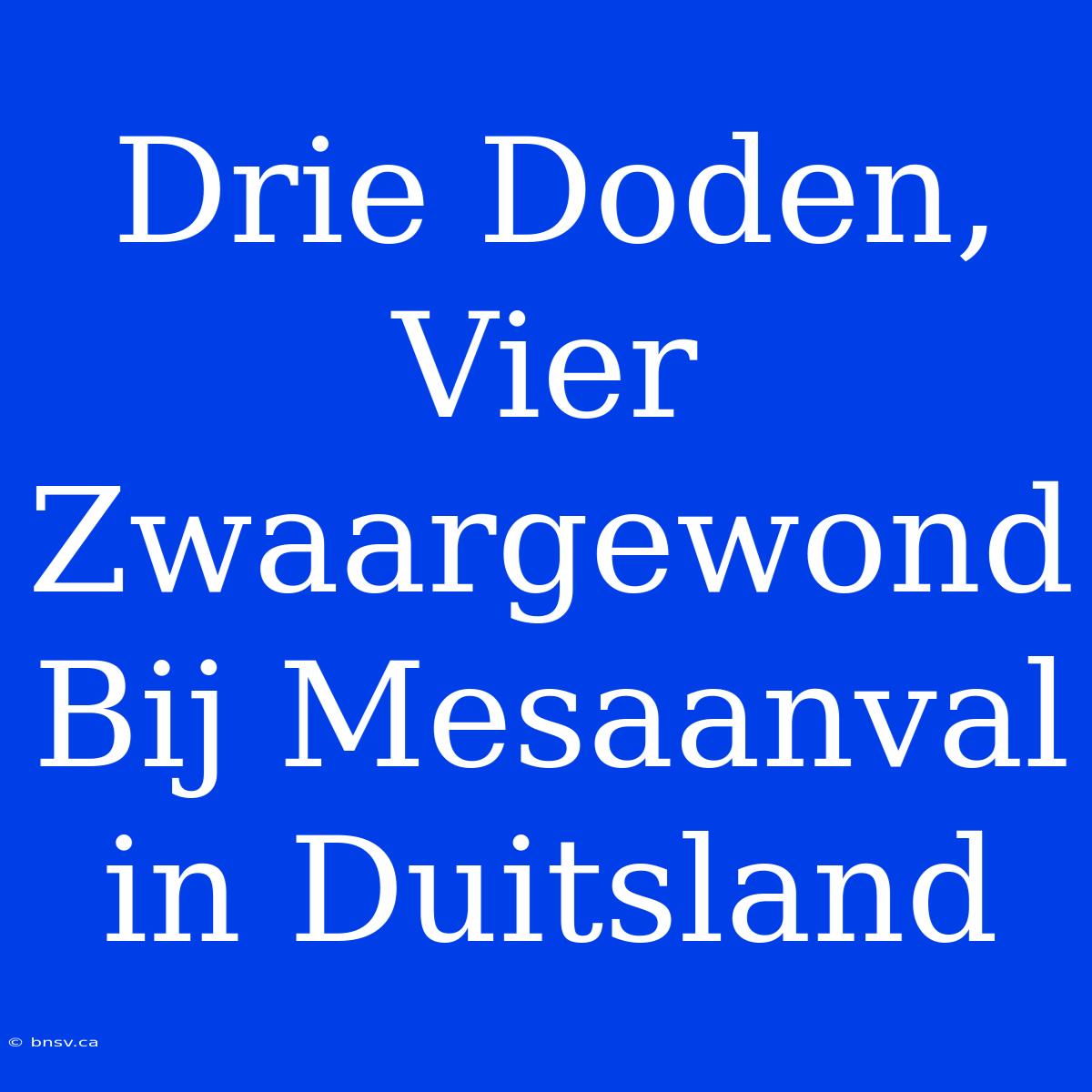 Drie Doden, Vier Zwaargewond Bij Mesaanval In Duitsland