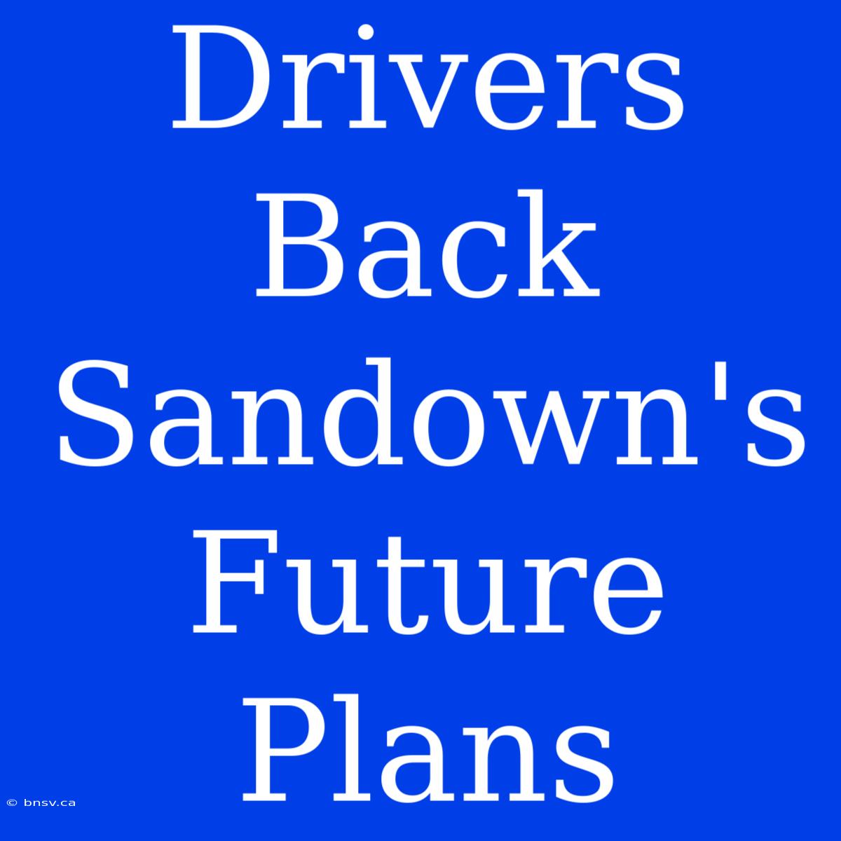 Drivers Back Sandown's Future Plans