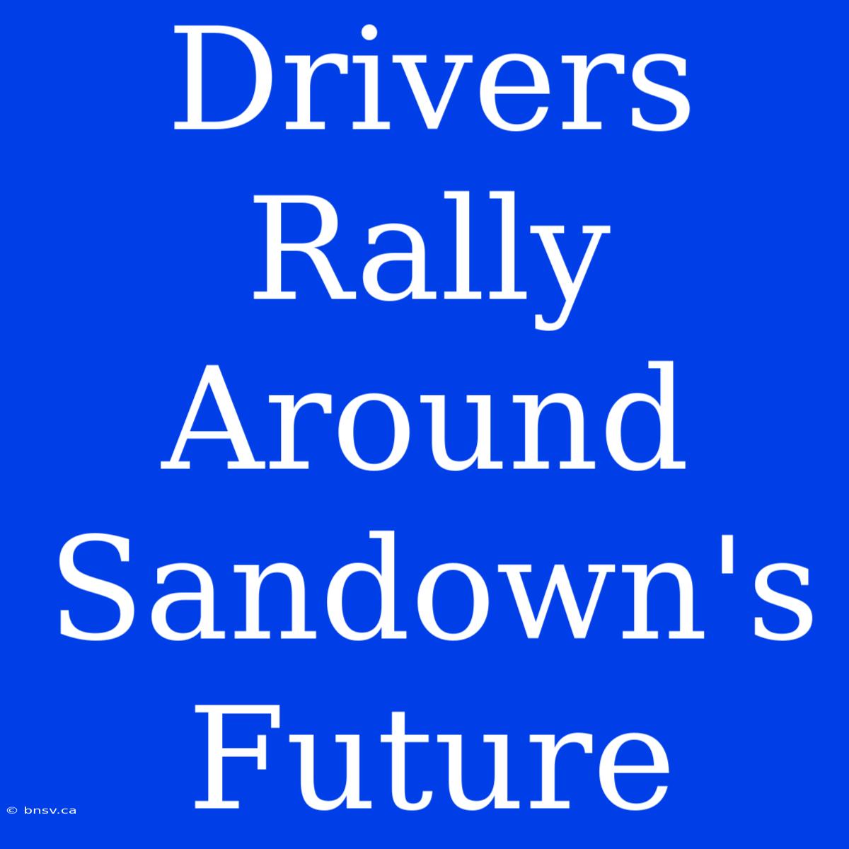 Drivers Rally Around Sandown's Future