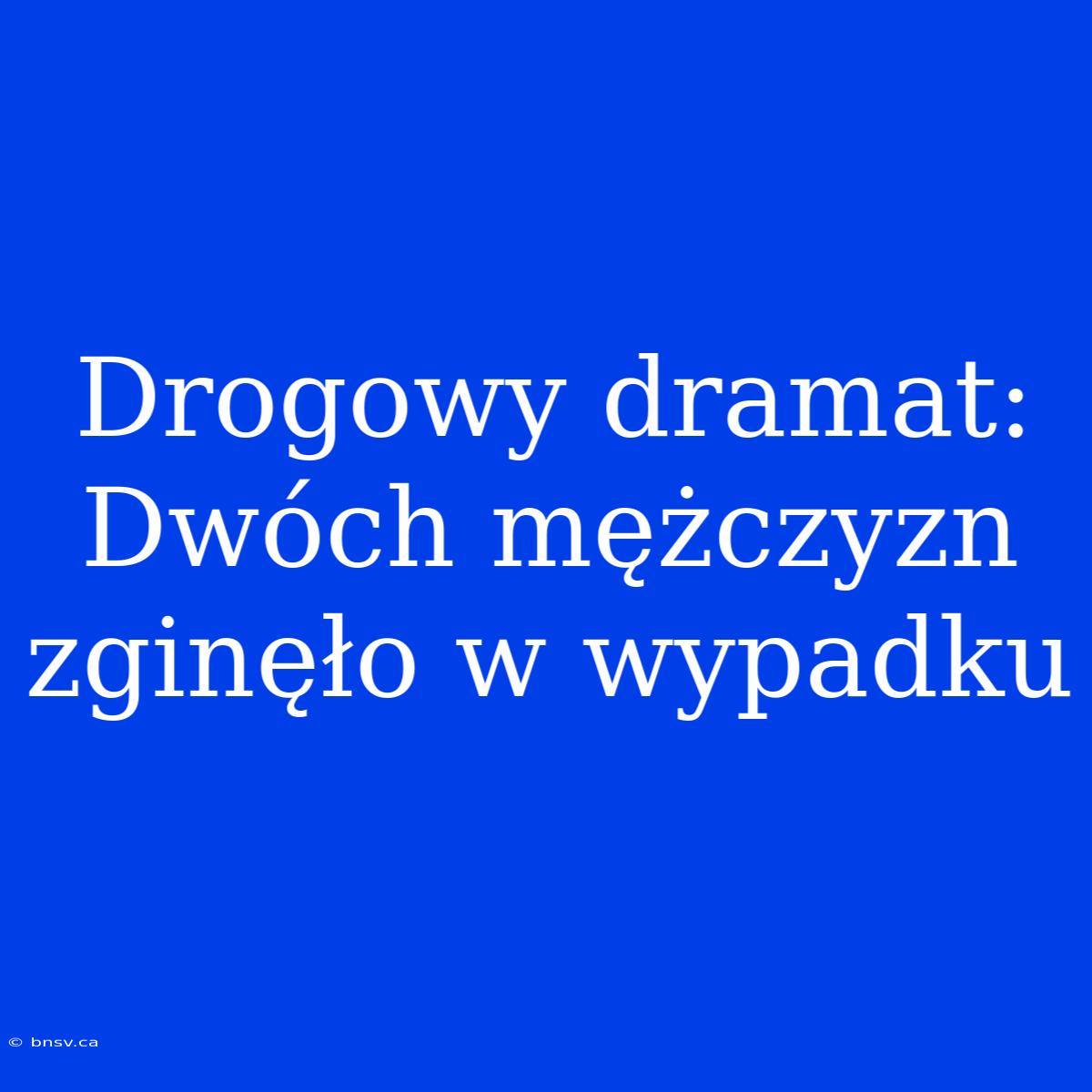 Drogowy Dramat: Dwóch Mężczyzn Zginęło W Wypadku