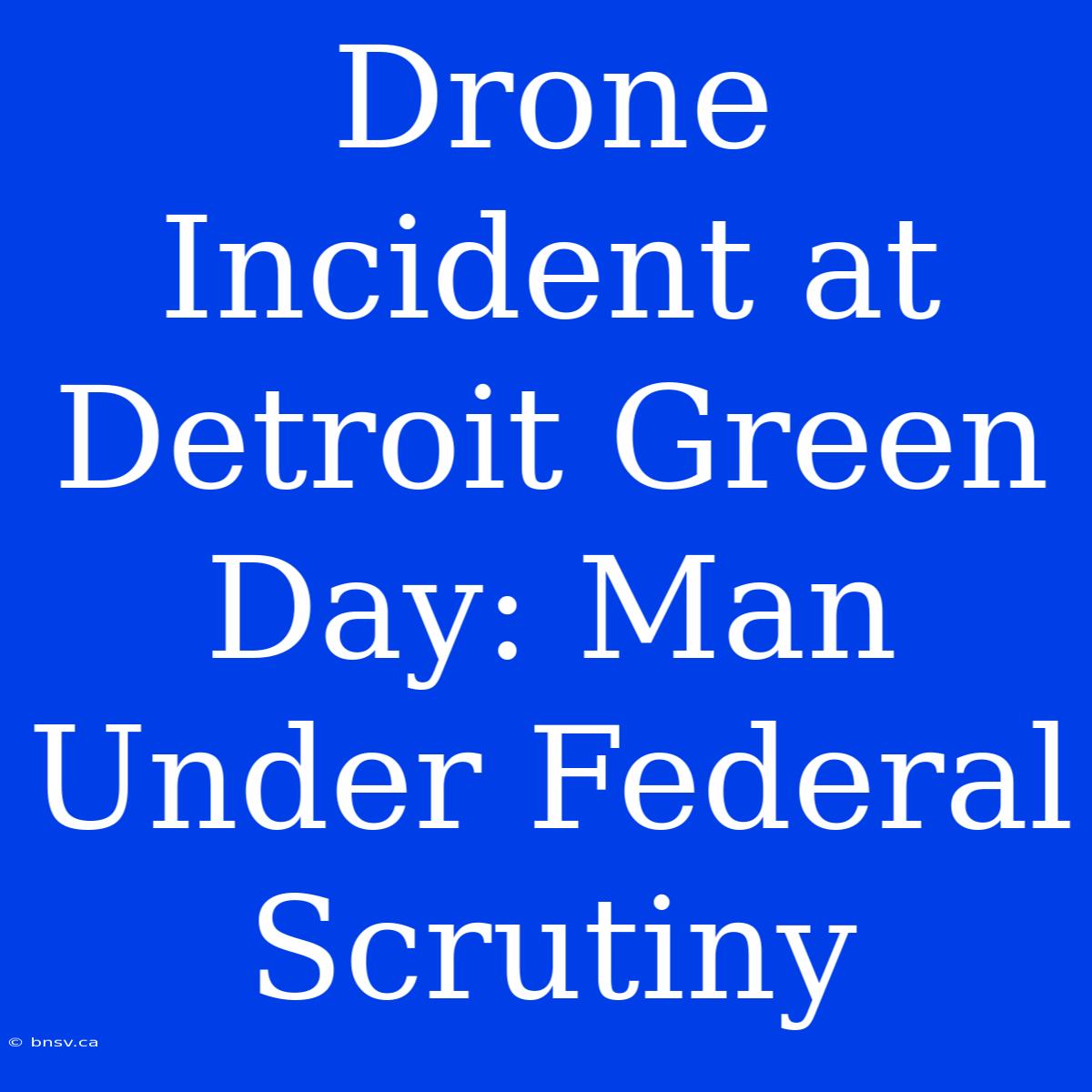 Drone Incident At Detroit Green Day: Man Under Federal Scrutiny