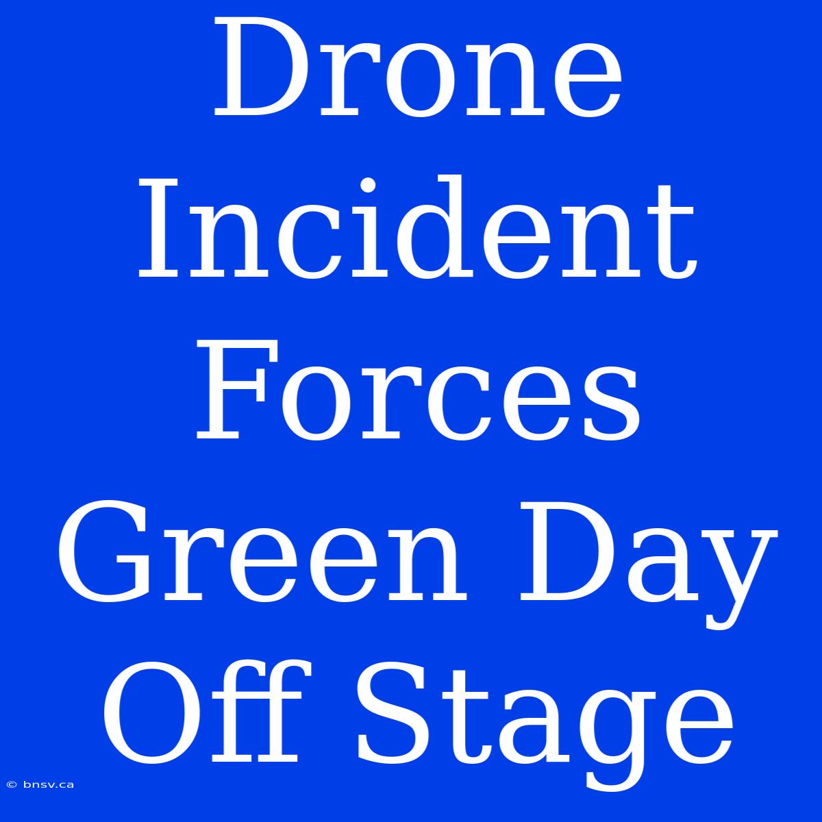 Drone Incident Forces Green Day Off Stage