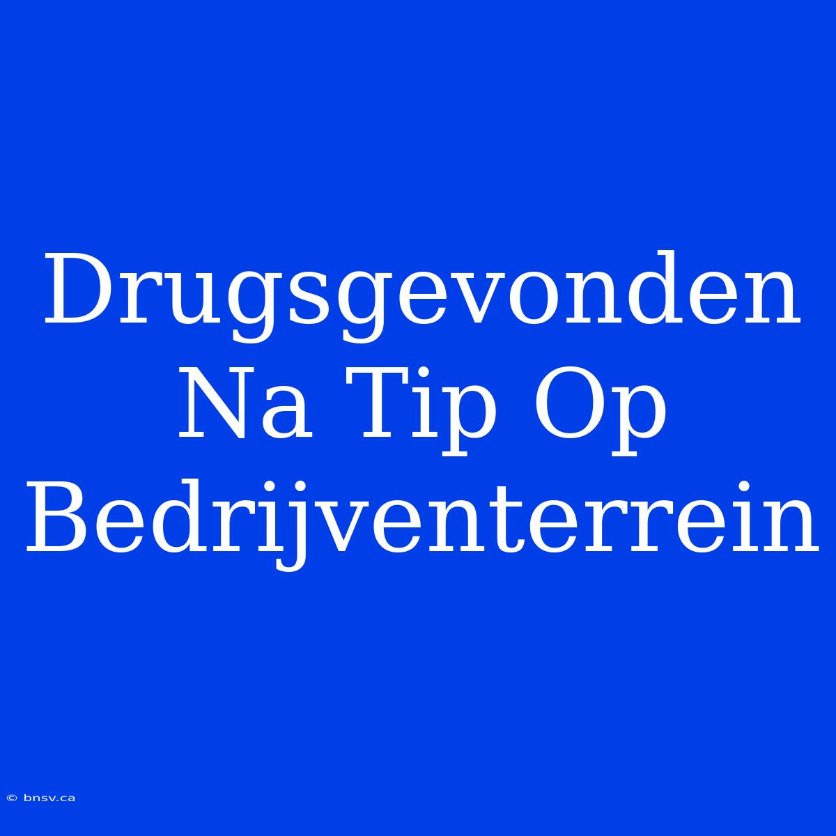 Drugsgevonden Na Tip Op Bedrijventerrein