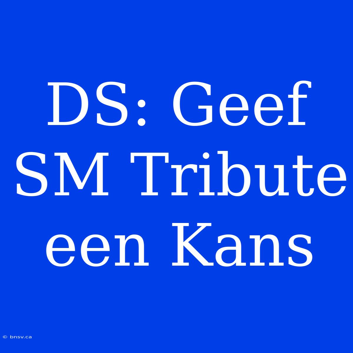 DS: Geef SM Tribute Een Kans