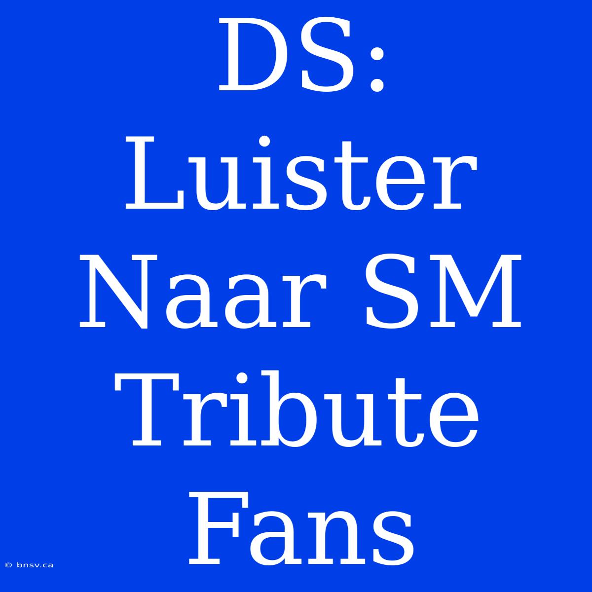 DS: Luister Naar SM Tribute Fans