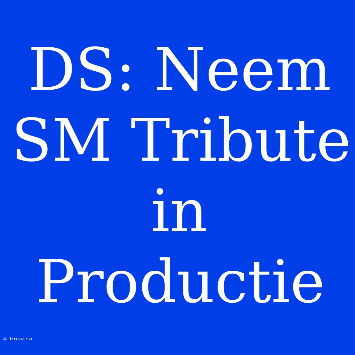 DS: Neem SM Tribute In Productie